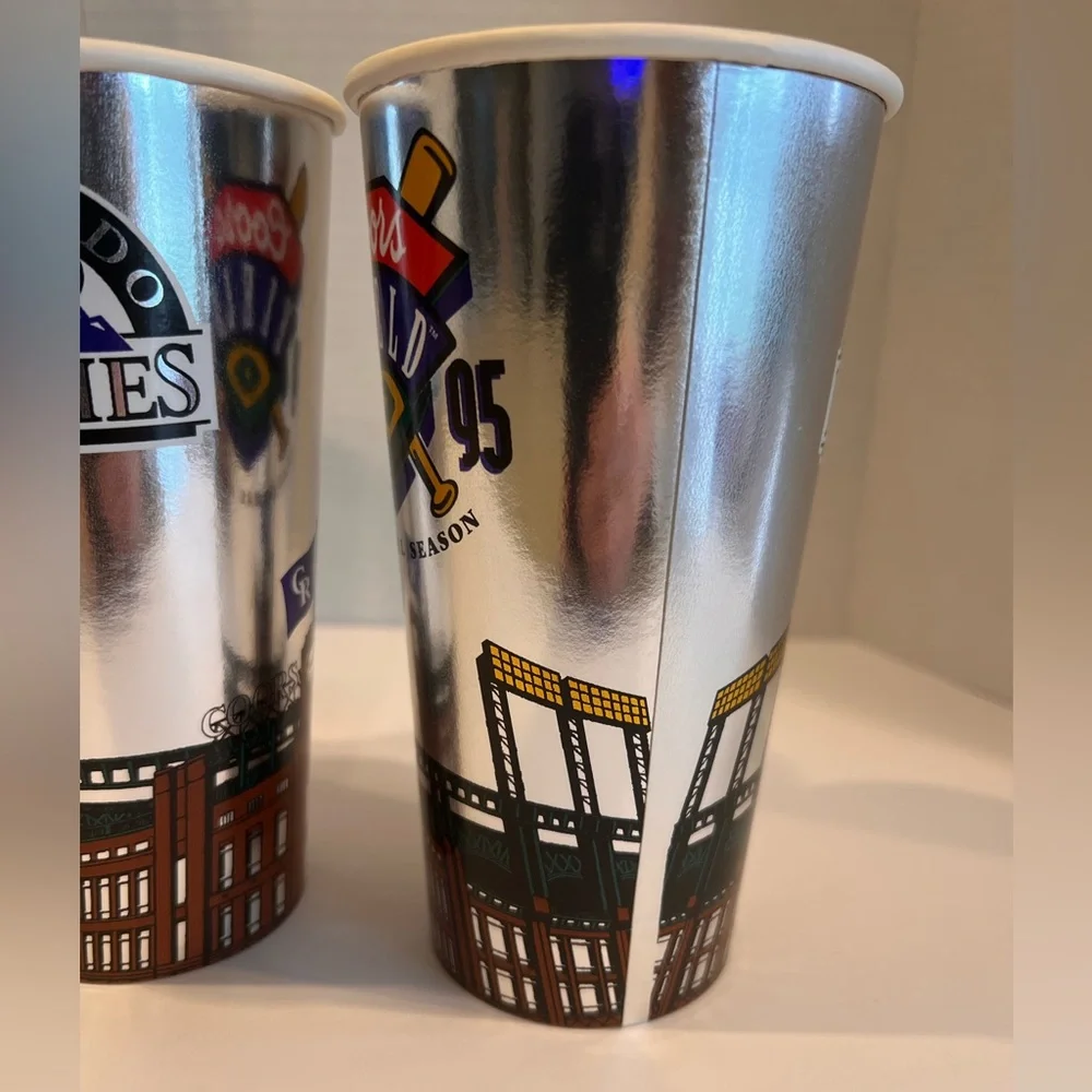 Inaugural 1995 Coors Field Paper Cups Printed 30 Years ago Golden, Colorado 5qty